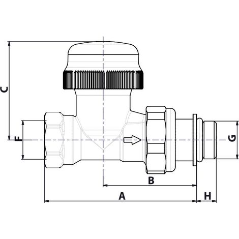 Corps thermostatique droit Femelle 12/17 - SOMATHERM - 455-12 (1/2)