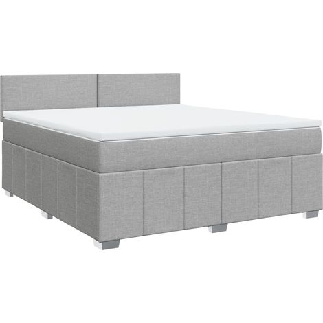 Maison Exclusive - Cama box spring con colchón tela gris claro 18