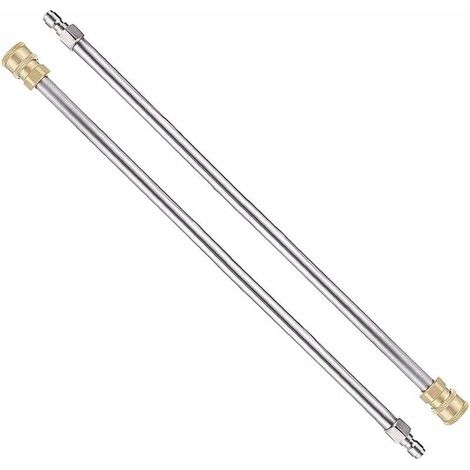 Lot de 2 Rallonge Nettoyeur Haute Pression, 17″ Outils de Nettoyage Lance Rechange avec Raccord Rapide 1/4 pour Nttoyeur Haute Pression, Pistolet, Machine de Nettoyage-LIAIKI (1/5)