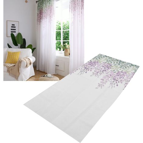 Rideau en Tulle Brodé Motif Fleurs de Glycine pour Chambre et Salon