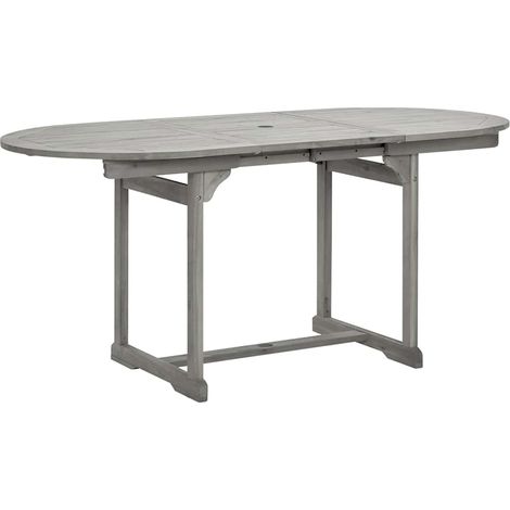 Esstisch für den Garten (120-170)x80x75 cm aus massivem Akazienholz