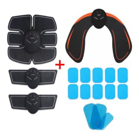 Intelligenter EMS-Muskelstimulator, 3-teiliges Set mit Gel und Gesäßpflaster (batteriebetriebene Version) - AquaForge