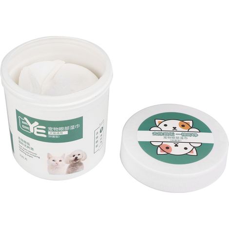 130 lingettes/flacon pour le nettoyage des yeux des chiens et chats, spécialement conçues pour essuyer les larmes. (1/5)