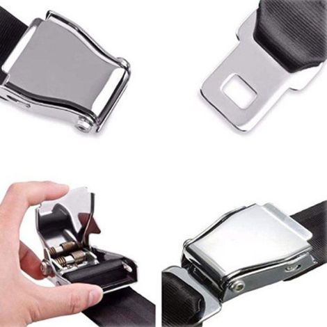 Rallonge Ceinture Securite - Avion Universelle - Acier Inoxydable 45 - Polyester Haute Resistance - 20 A 80 Cm - 1 Piece (1/5)