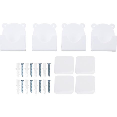 Support mural pour tringle de douche en acrylique Pssopp avec rainure de 4,5 cm (1,8 pouce), installation par vis ou adhésif, compatible avec les tringles standard pour séparation de salle de bain. (1/5)