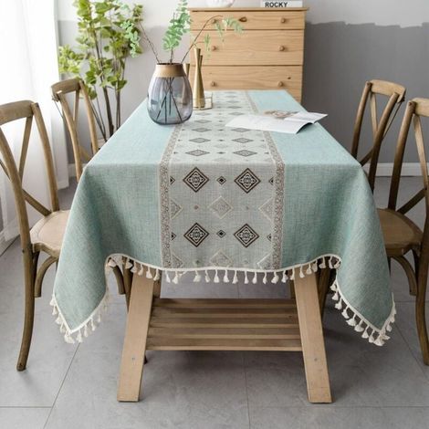 Nappe rectangulaire en et lin antitache brodée élégante à imprimé chinois 140 x 140 cm 140 cm 140 x Coton (1/3)