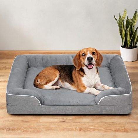 Couchage pour chien cinza en flanela 91,5 x 68,5 x 16,5 cm (1/5)