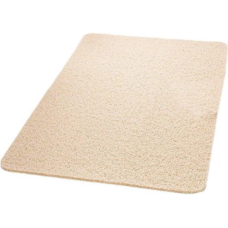 Tapis de douche imperméable et antidérapant pour salle de bain, tapis de sol de toilette lavable, couleur crème - 40 x 60 cm (1/5)
