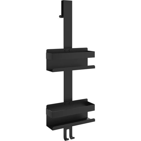 Estante colgante de ducha acero inox cepillado 304 negro mate vidaXL