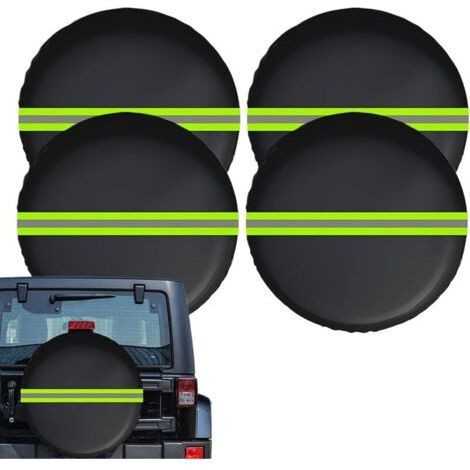 4pcs Housses De Pneus De Voiture ,Protecteur Anti-Vent Impermeable Poussiere Reflet,Protector Anti-Poussière Étanche Réfléchissant pour Extérieur,Voyage Garage Remorque Camping Parking Maison Caravan