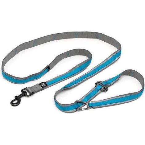 Laisse mains libres - KURGO - QUANTUM - 6 positions - 120 a 180 cm - Bleu (1/5)