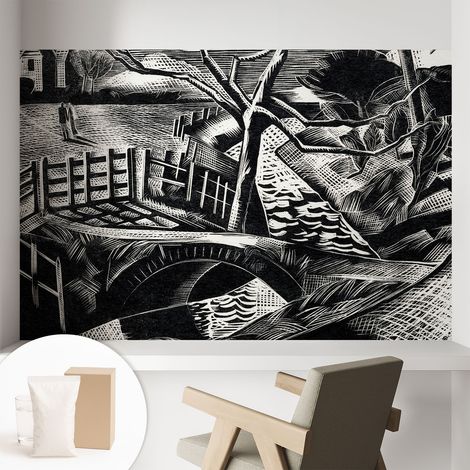 Papier peint intissé décoratif pour salon chambre et cuisine Facile à poser avec colle Paysage architectural 104x70 cm (1/5)