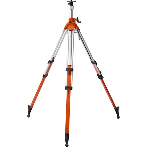 Trépied robuste avec niveau laser intégré, filetage 5/8"-11, hauteur réglable de 115 à 290 cm, idéal pour la topographie et la construction. (1/5)