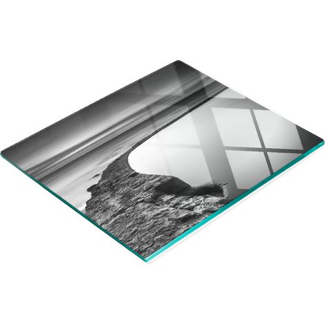 Tagliere e vassoio decorativo in vetro, Pebble Beach, 60x52 cm (1/5)