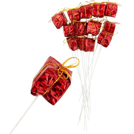 TG33329-3 CADEAUX 12 PIÈCES DÉCORATIONS DE NOËL EN FIL DE FER ROUGE (1/5)