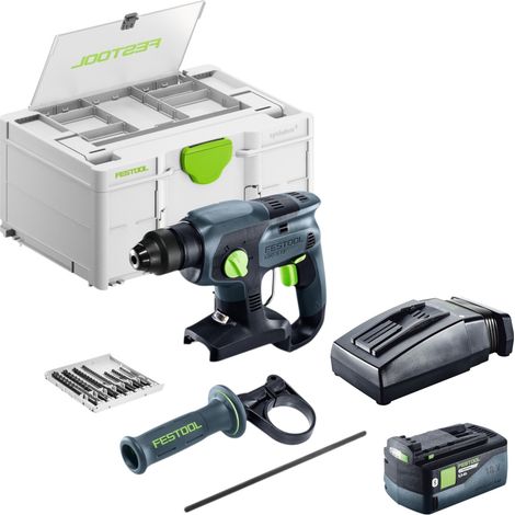 Kit de base Festool KHC-S 18 : marteau combiné sans fil 18 V, 1,7 J, SDS plus + 1 batterie 5,0 Ah + chargeur + Systainer (1/5)