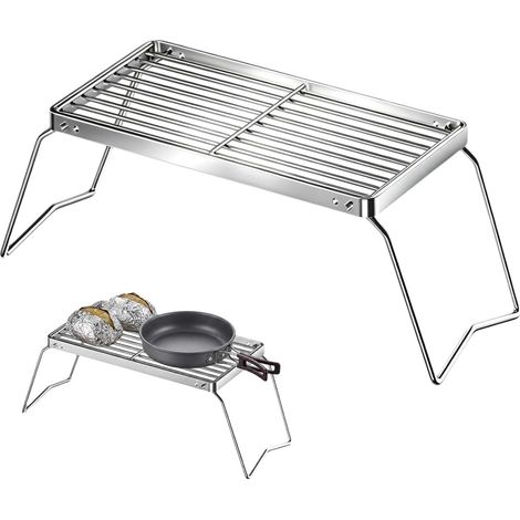 Barbacoa plegable, 30 x 16 cm, mini barbacoa de exterior, ideal para acampar, viajar y otras actividades al aire libre. (1/5)