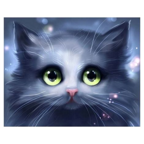 Mosaico di diamanti gatto soffice grigio NO-1006982