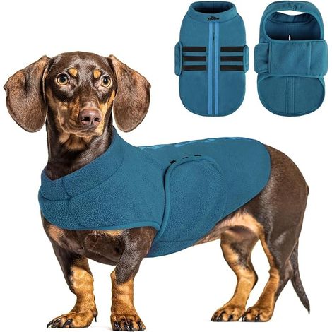 Pull pour Chien,Pull-Overs pour Chien et Chat en Polaire Doux Veste Gilet Chien avec Harnais Pull Chaud pour Moyen Grand Chien Bleu(XL) (1/4)