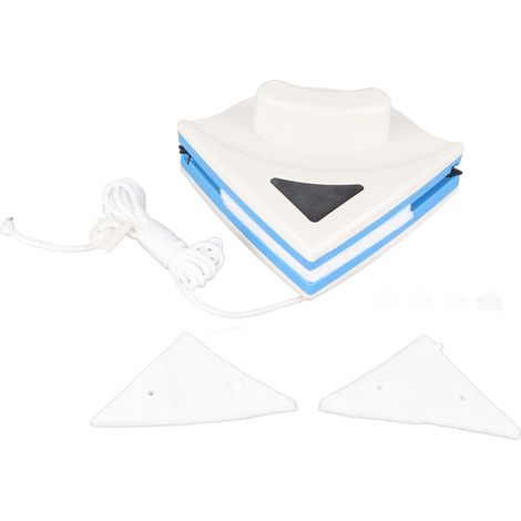 Lave-vitre magnétique double face, coque ABS, caoutchouc, bleu, pour vitres en hauteur à la maison (1/5)