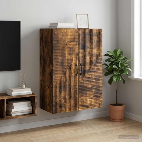 vidaXL Armario de pared Roble Ahumado 66 x 34,5 x 90 cm (1/4)