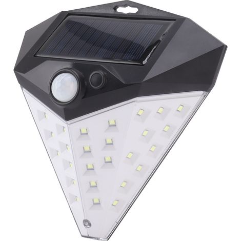 Lampe solaire LED extérieure avec 3 modes d'éclairage, détecteur de mouvement, étanche IP65, idéale pour terrasse et trottoir. (1/5)