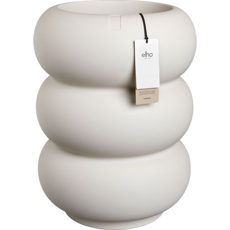 Elho Amber Roll High 43 - Blanc - Ø 43 x H 58 cm - intérieurextérieur - 100% recyclé (1/3)