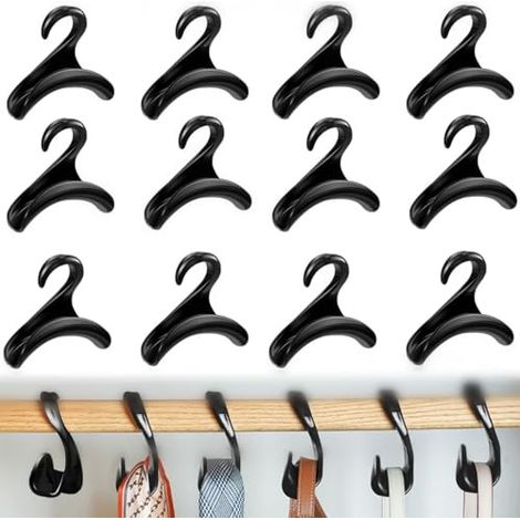 12 Stück Handtaschenhaken, Handtaschenbügel, Handtaschenaufbewahrungsbügel, Handtaschenhalter, Schrankhaken zum Ordnen von Handtaschen, Schals und Krawatten (1/5)