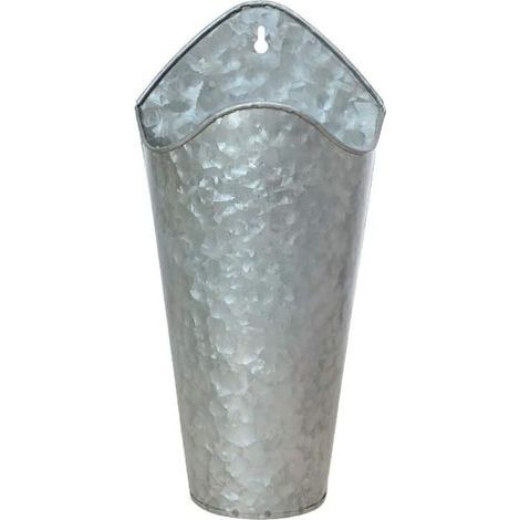 Vintage fleur vase fer suspendu pot de fleur suspendu pot style campagnard décoratif vase rustique zinc métal seau- (1/5)