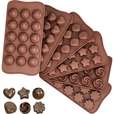 6 Stück Schokoladenform Silikon Pralinenform 3D Süßigkeitenform (1/5)