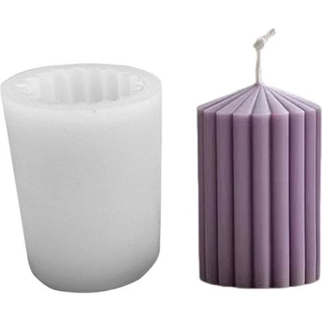 Stampo cilindrico geometrico 3D in silicone per candele: ideale per creare candele profumate fatte a mano, resistente e riutilizzabile.