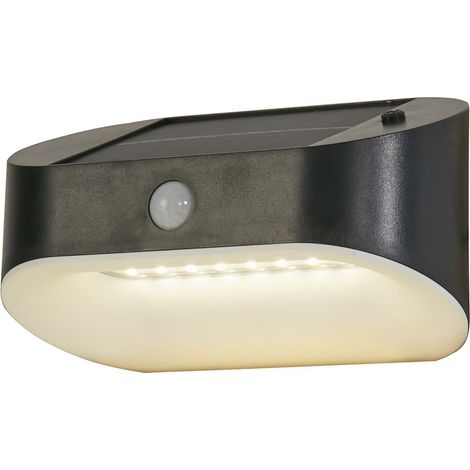 Searchlight Solar Lampada da parete per esterni in metallo nero e policarbonato bianco (1/5)