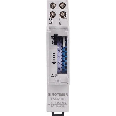 Minuterie mécanique à quartz 110-250 V 16 A, relais programmable sur rail DIN 24 h, intervalle de 15 minutes, interrupteur de temps, instruments de mesure (1/4)