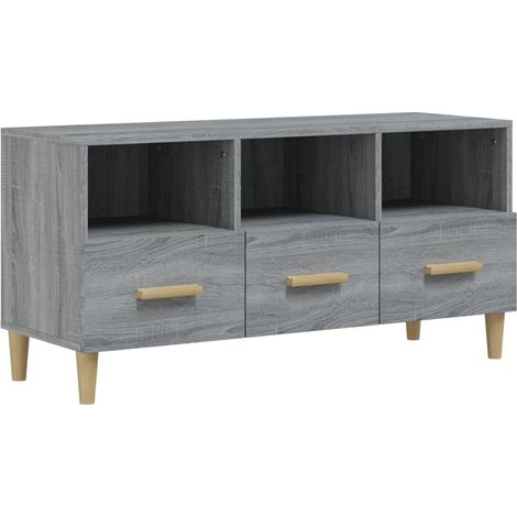 Meuble TV, Étagère TV, Meuble de Salon, Sonoma gris 102x36x50 cm Bois d'ingénierie OIB9532E (1/5)
