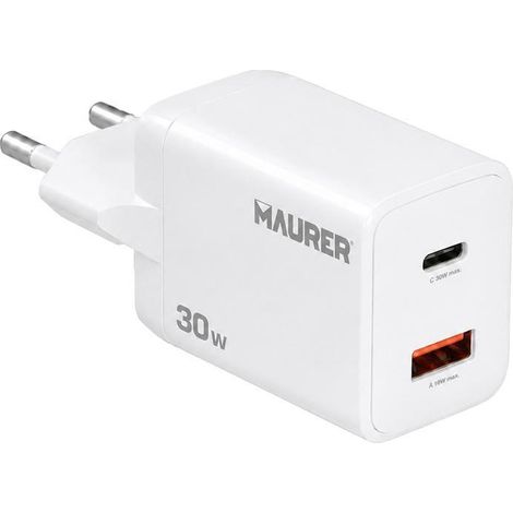 Cargador rápido 30 W con doble puerto USB-A y USB-C (1/5)