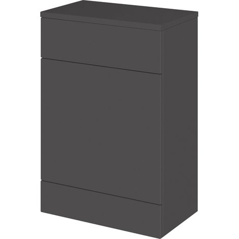 Alrewas Contemporary Floor Standing WC Unit with Worktop, Gloss Grey, 600mm