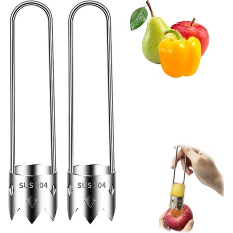 Lot de 2 éplucheurs de poivrons rouges – convient aux poivrons, ananas, poires et pommes – en acier inoxydable 304, résistant à la rouille, conçu pour une grande variété de fruits et légumes – facile  (1/5)