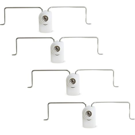 TENDAGGIMANIA Gancio NO FORO per Tende a Pacchetto UNIVERSALE SU TUTTI GLI INFISSI - Ganci per Tende senza bucare Attacco INVISIBILE con Alette Flessibili e Biadesivo - 4 PZ