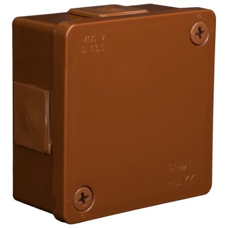 Caja de montaje en superficie, hermética, marrón, 86x86x40 mm, IP55, Viplast 02152 (1/5)