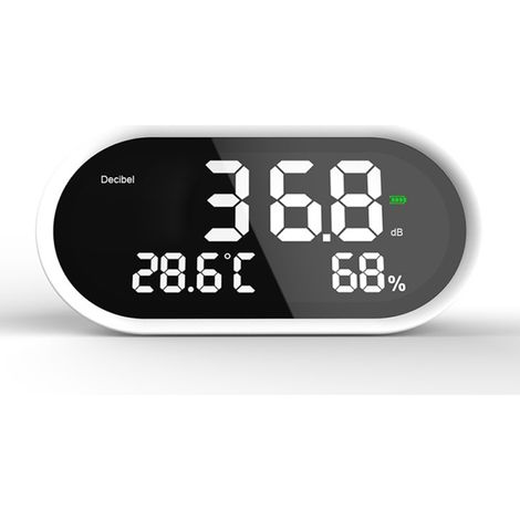 Medidor 3 en 1 completo para temperatura ambiente, humedad y ruido: sonómetro digital y medidor de nivel de ruido.