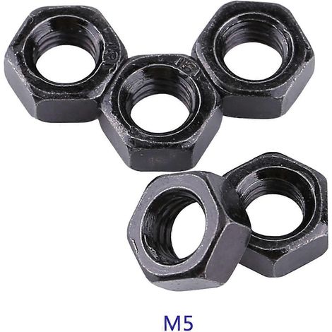 DIN934 Schwarze metrische Sechskantmuttern aus Kohlenstoffstahl (M5)
