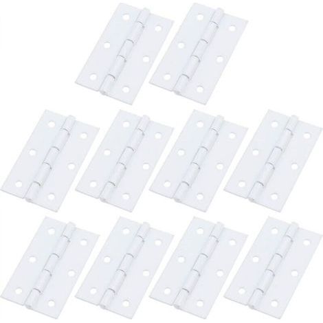 [JAMAIS UTILISÉ] Charnières de boîte blanches 2,36" x 1,41" Charnières de porte en fer Charnières de meubles Lot de 10 pour boîte à outils Coffret cadeau Armoire (1/3)
