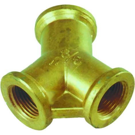Raccordo a Y in Ottone 3/8, Distributore Acqua Giardino a 2 Vie
