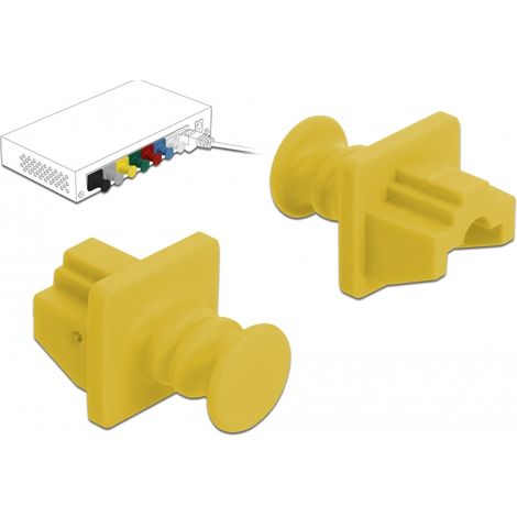 Delock Cubierta antipolvo para RJ45 hembra, 10 unidades amarillo