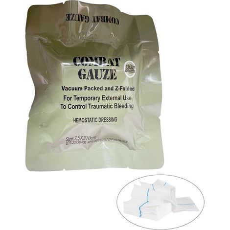 hämostatische Gaze mit Kaolin und Chitosan, Kampfgaze, Verbandgaze (1/5)