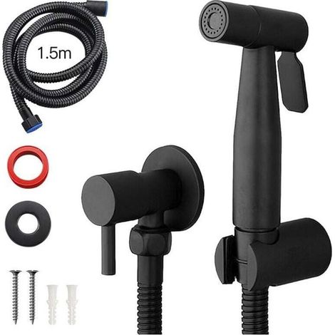 Pulverisateur De Bidet Portable Robinet Toilette Acier Inoxydable Jet D Eau Froid Valve Shattaf Salle De Bain (1/4)