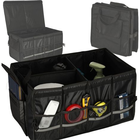 Organizer per bagagliaio auto con catarifrangenti 60x35x30 cm
