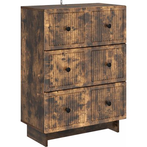 Cajonera Roble Ahumado 66 x 34,5 x 90 cm Madera de Ingeniería vidaXL