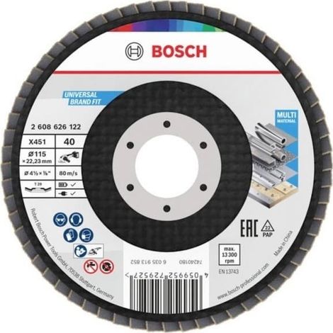 Disque à lamelles X451, 115 x 22,23 mm, K40, Z29, lot de 15