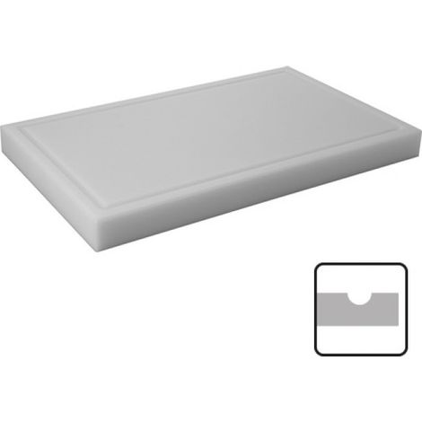 Planche découper épaisse blanche avec rigole 50x30cm - Caterchef
